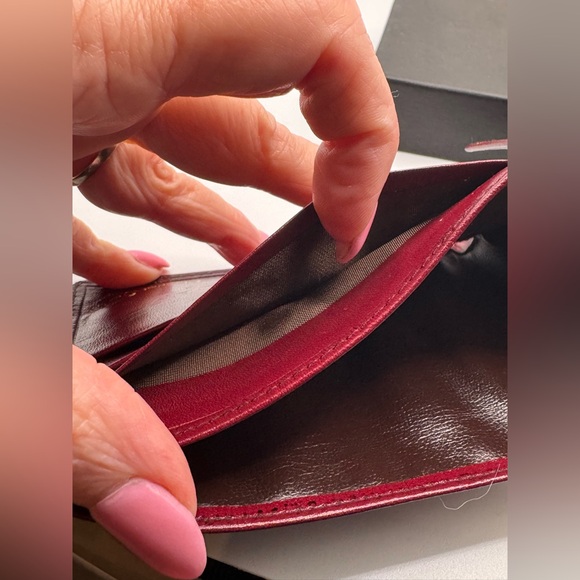 Christian Dior Burgundy Leather Bifold Wallet with Certificate of Authenticity - Picture 10 of 12